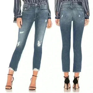 MOTHER SUPERIOR The Flirt Ankle Jeans Testing The Waters Wash Size 23 Distresse